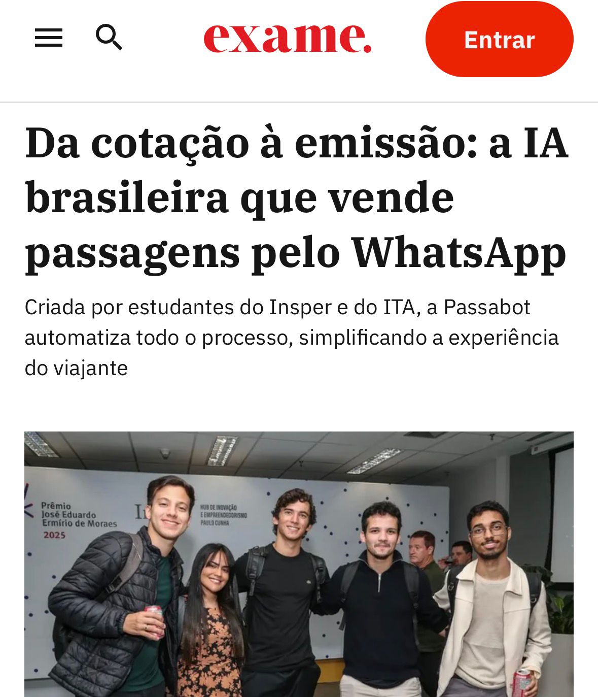 Exame: Da cotação à emissão, a IA brasileira que vende passagens pelo WhatsApp